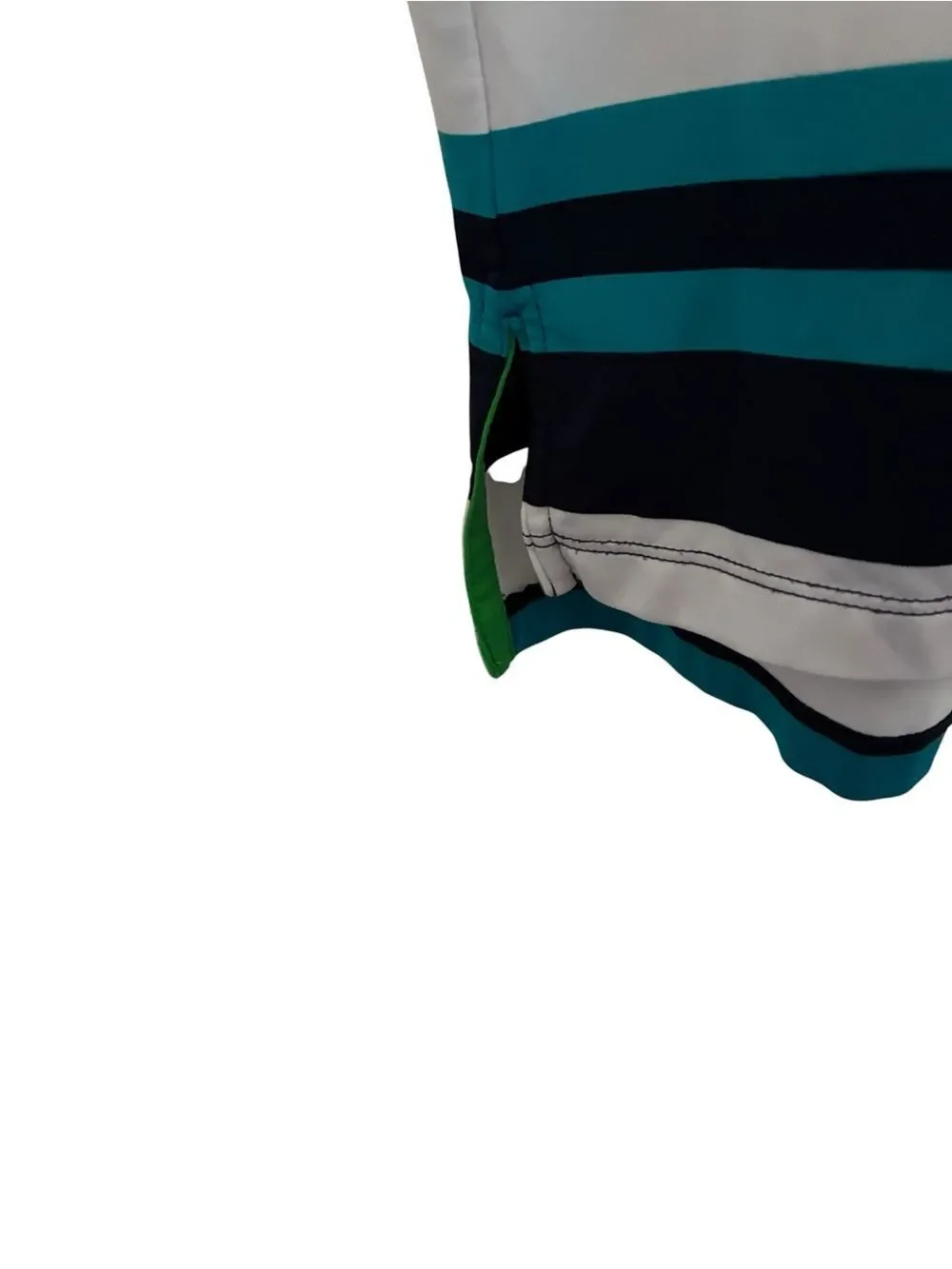Ralph Lauren RLX Striped Polo Shirt - Navy, Teal & White Mens Size L